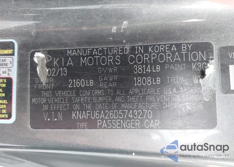 2013 Kia Forte Ex z USA, uszkodzony, nr VIN KNAFU6A26D5743270